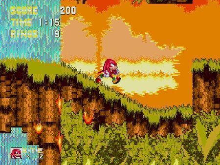 Knuckles ofrecía una forma de jugar muy diferente a la de Sonic y Tails.
