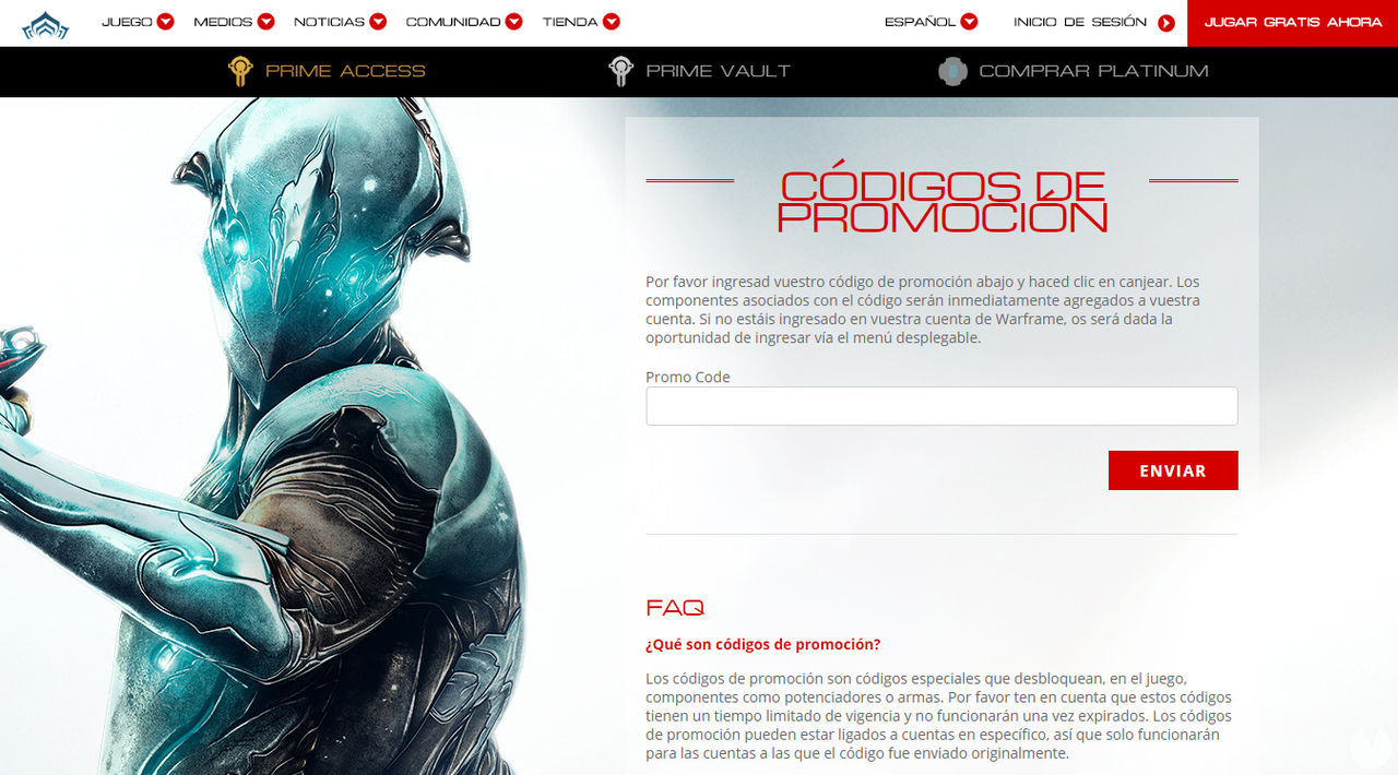 Códigos promocionales en Warframe: Todos los válidos y cómo activarlos