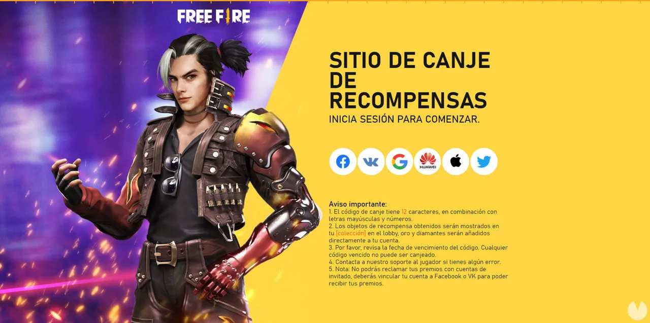 Free Fire: códigos de hoy 8 de octubre de 2021