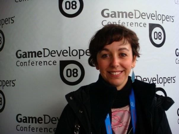 La entrevistada en su primera Games Developer Conference, la de 2008, en San Francisco (EE.UU.).