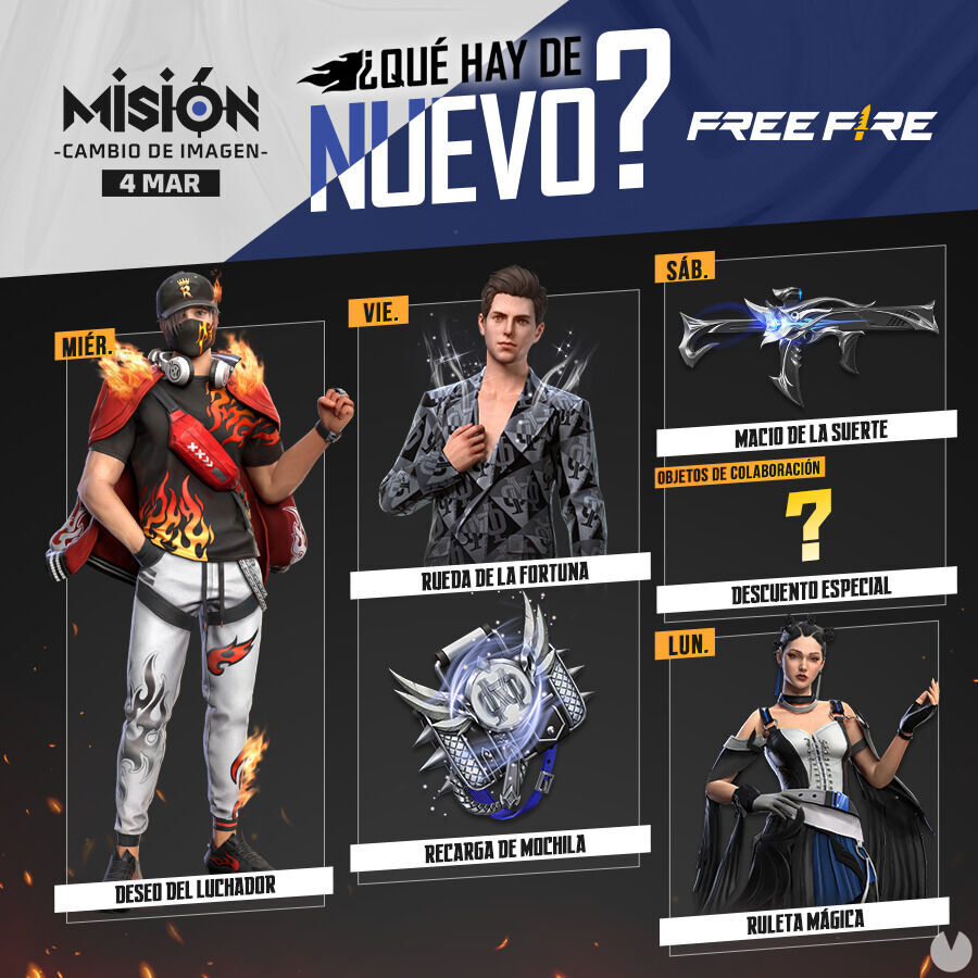 Free Fire  Códigos de hoy sábado 25 de marzo de 2023