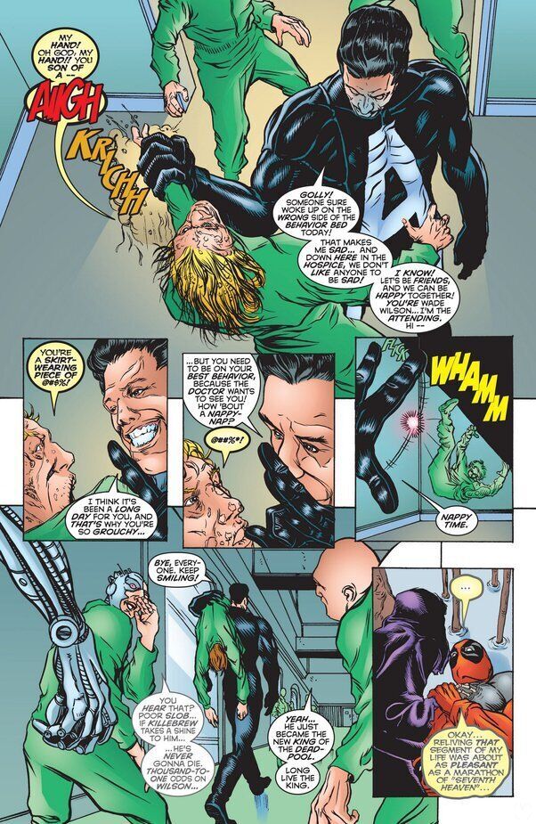 Cules son los orgenes reales de Deadpool en los cmics? - Panel con Ajax, uno de los villanos responsables de la creacin de Deadpool