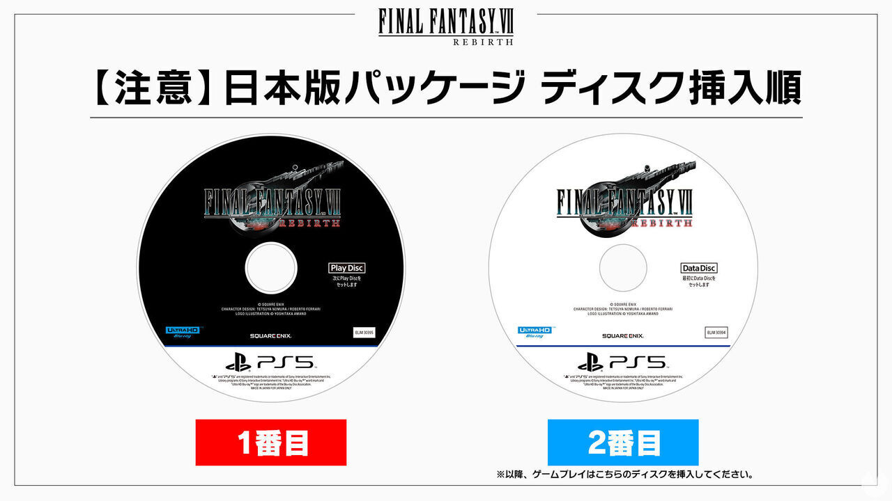 Discos equivocados FF7 Rebirth para PS5 en Japón