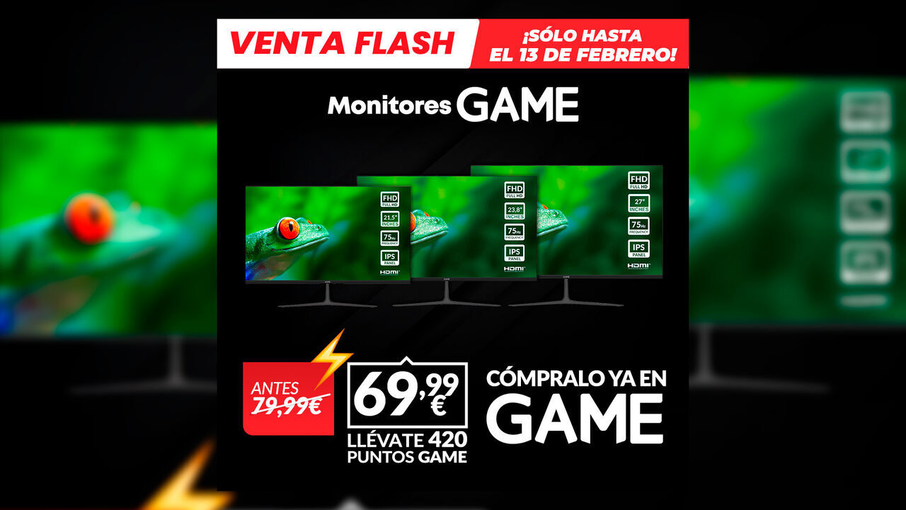 Aprovecha la nueva Venta Flash GAME y llévate uno de los monitores de  22, 24 o 27 pulgadas desde 69,99 euros. Noticias en tiempo real