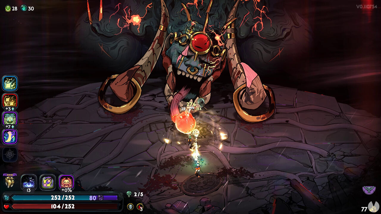 Hades 2 - Typhon boss: Attacking his exposed tongue while he is stunned