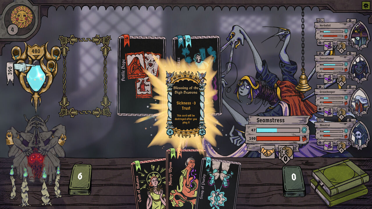 Como si Balatro y Bloodborne tuvieran un hijo: Tendrás que curar enfermedades con cartas de tarot en Bloodletter