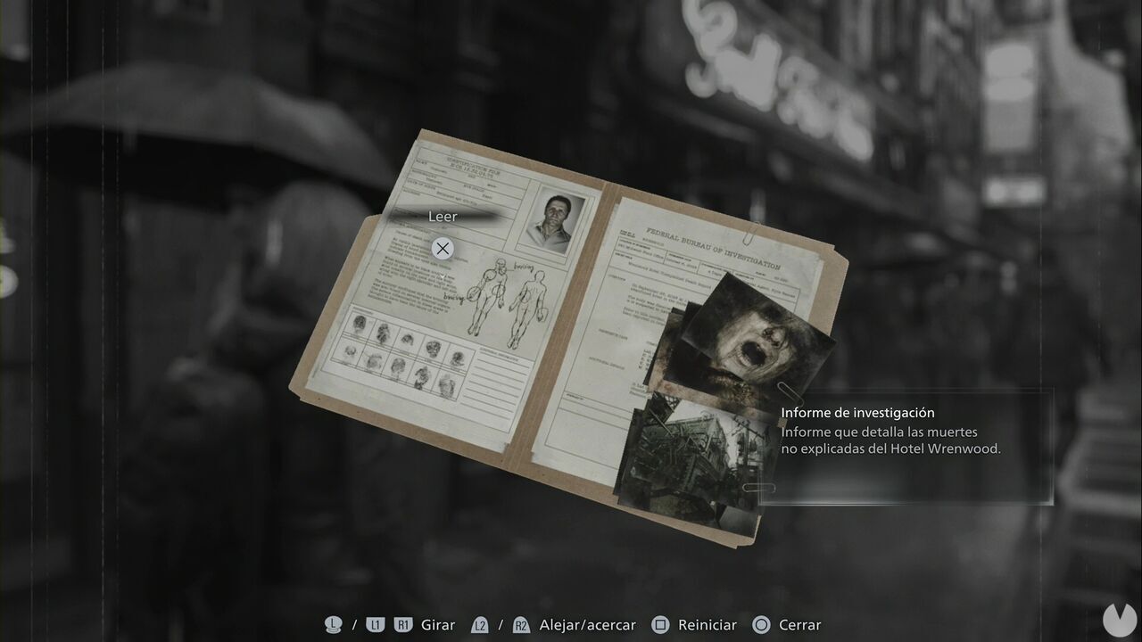 Resident Evil Requiem - Wrenwood Hotel, Investigation Report in Grace's inventory at the beginning of the game
