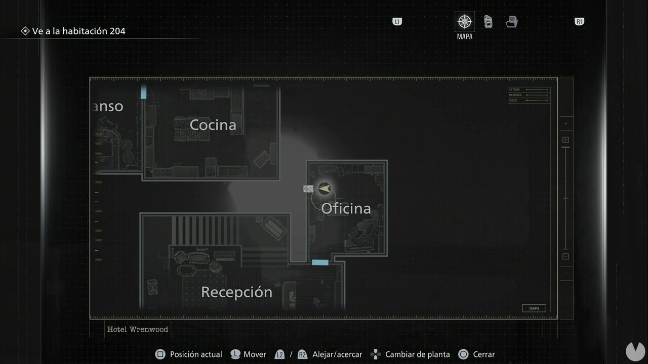 Resident Evil Requiem - Wrenwood Hotel, location of the Office in the northwest section of the hotel's ground floor