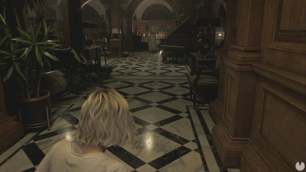 Resident Evil Requiem - Patient Center (III), infected enemies in the piano room of the Patient Center's West Wing