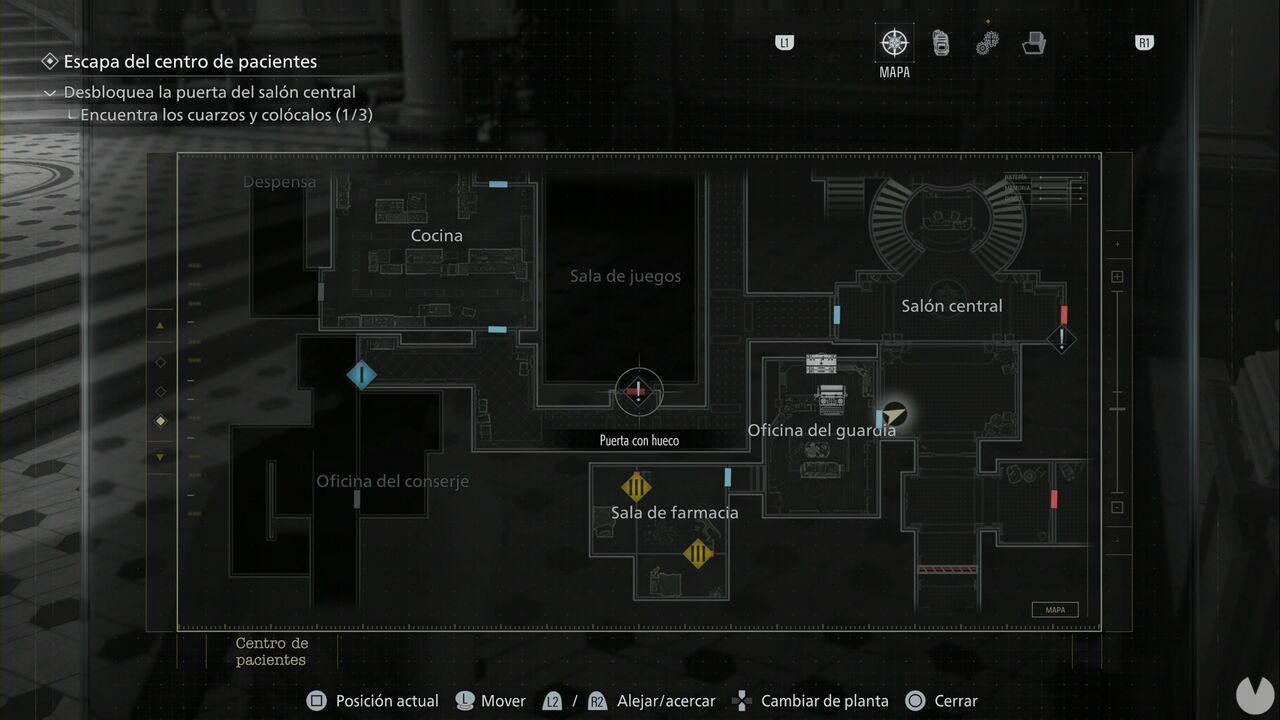 Resident Evil Requiem - Patient Center (III), location of the unicorn door in the ground-floor hallway of the West Wing