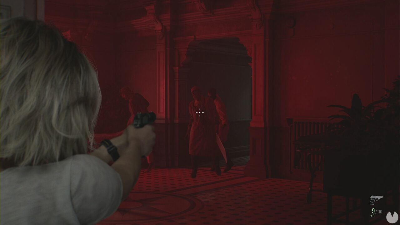 Resident Evil Requiem - Patient Center (III), zombies emerging from the southeastern hallway of the ground-floor East Wing