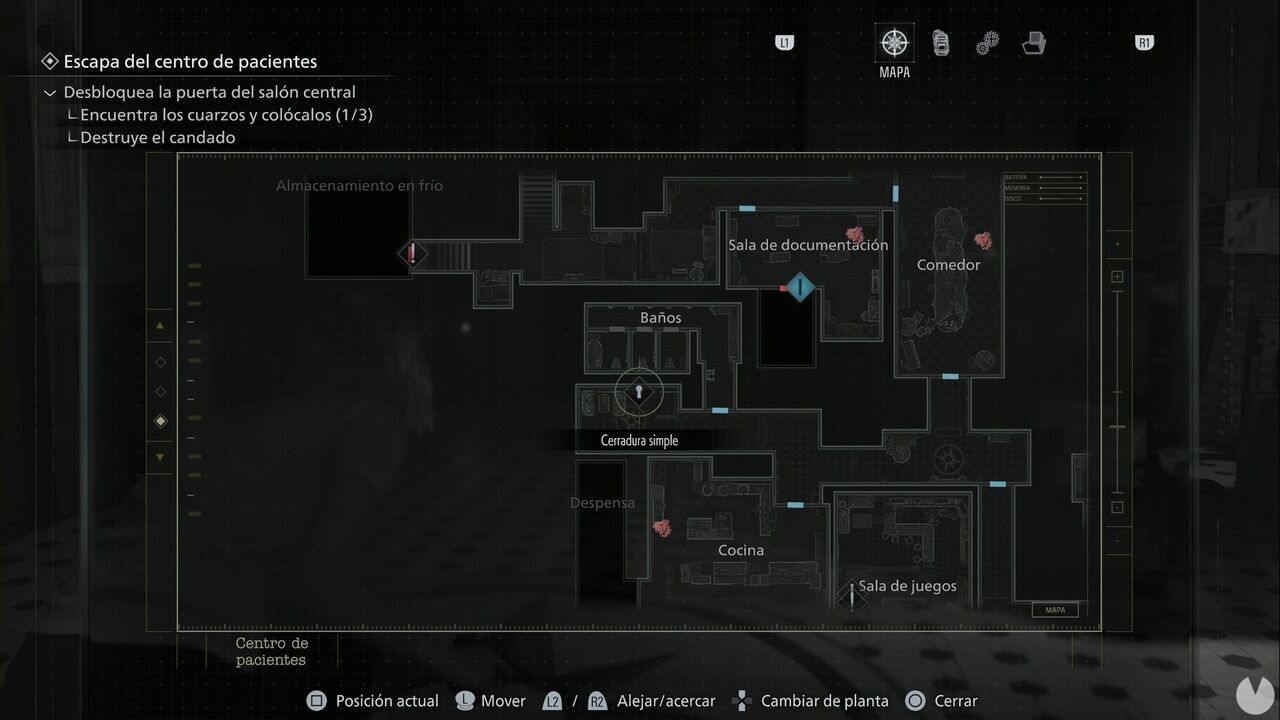 Resident Evil Requiem - Simple locks and lockpicks in the Patient Center, lock north of the Kitchen