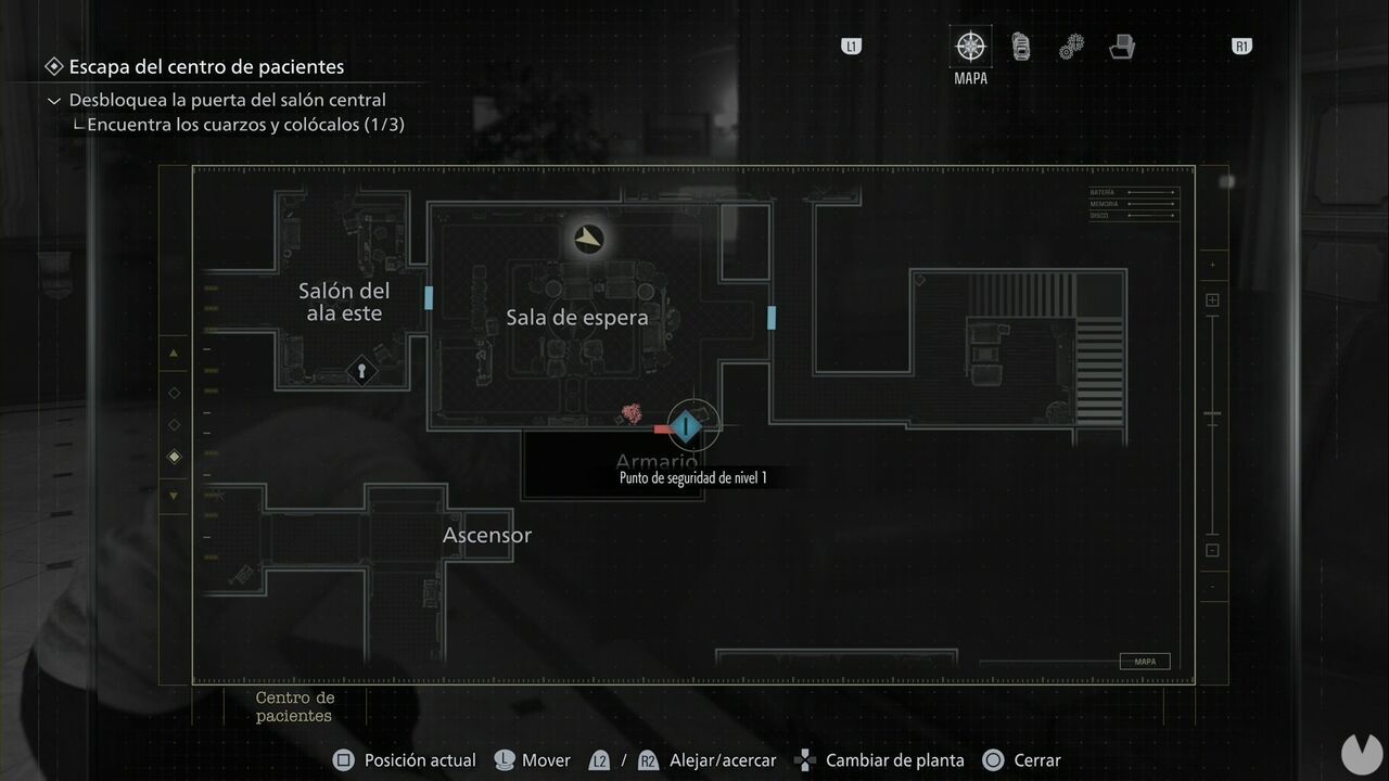 Resident Evil Requiem - Care Center (III), location of the Level 1 security door leading to the Closet near the Waiting Room in the East Wing on the first floor