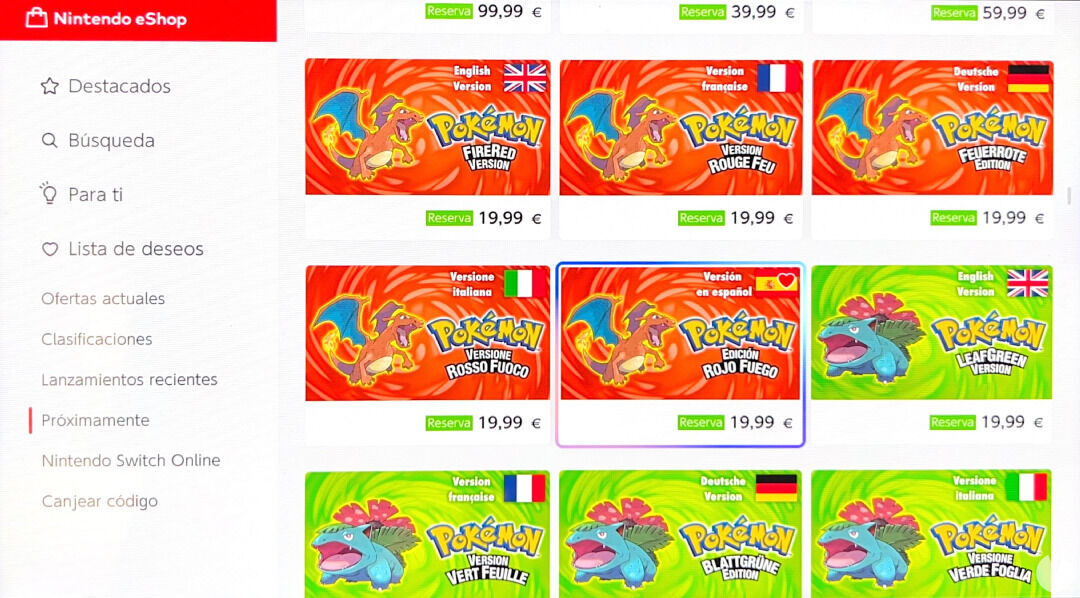 Pokémon clásicos en Switch y Switch 2.