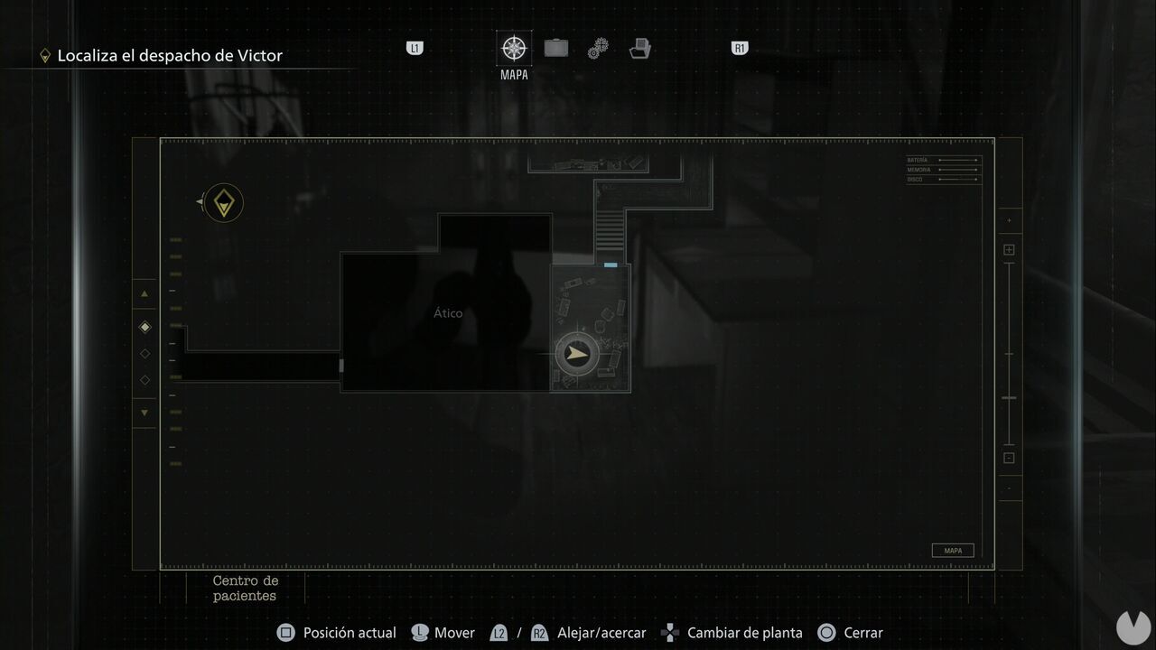 Resident Evil Requiem - Care Center (IV), location of the Satiety Suppression Medical Records in the southeast corner of the Attic