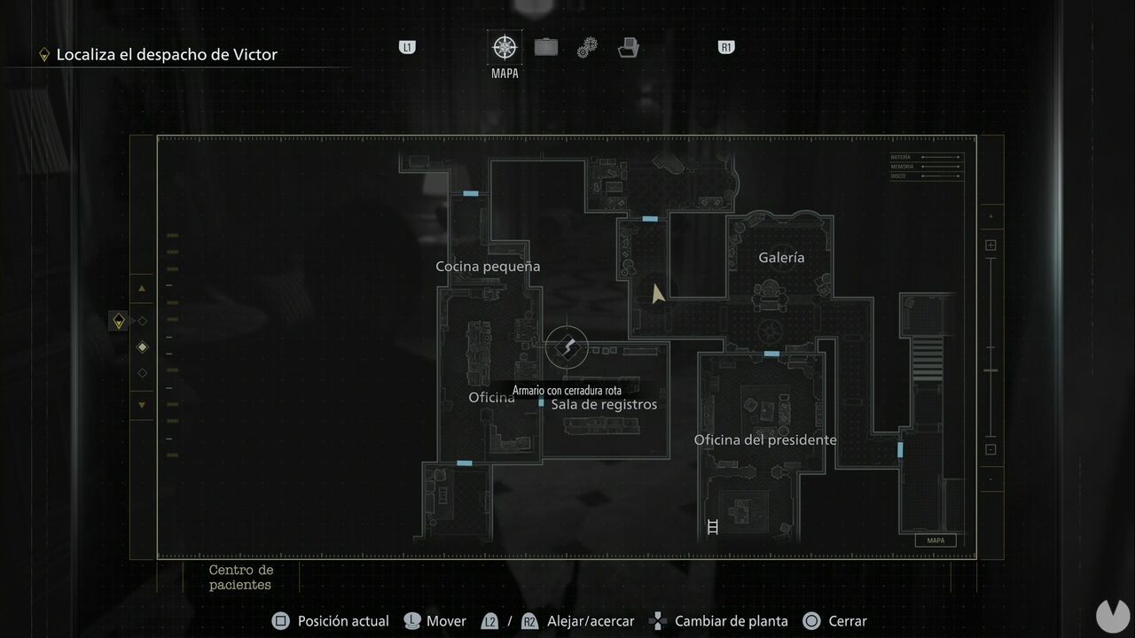 Resident Evil Requiem - Cabinets with broken locks in the Patient Center, location of the Records Room cabinet in the southwestern section of the first floor