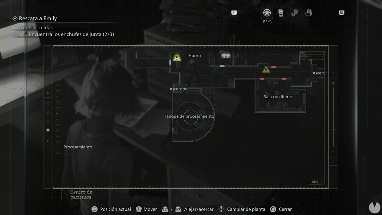 Resident Evil Requiem - Patient Center (V), location of the Processing Tank in the southwestern area of the tunnels