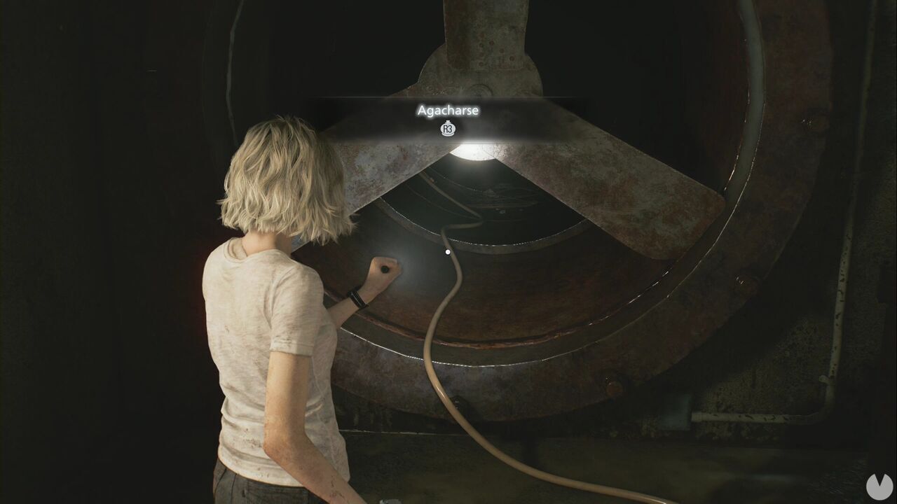Resident Evil Requiem - Patient Center (V), fan in the hallway southwest of the Processing Tank that you can pass through by crouching