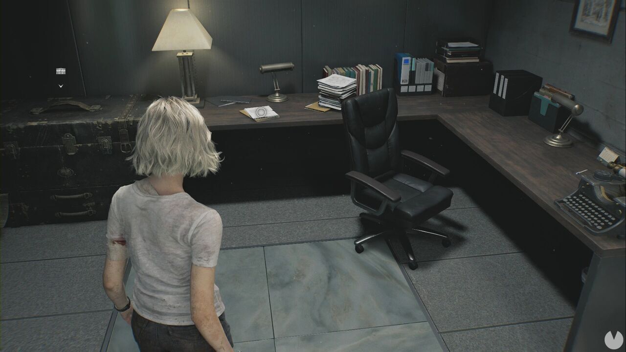 Resident Evil Requiem - Care Center (V), Spencer's Research II on the table between the storage chest and typewriter in the secret basement of the courtyard house