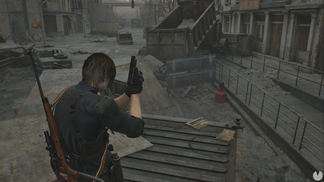 Resident Evil Requiem - BSAA containers, position from which to shoot the gas cylinder and eliminate the zombies inside Container #03