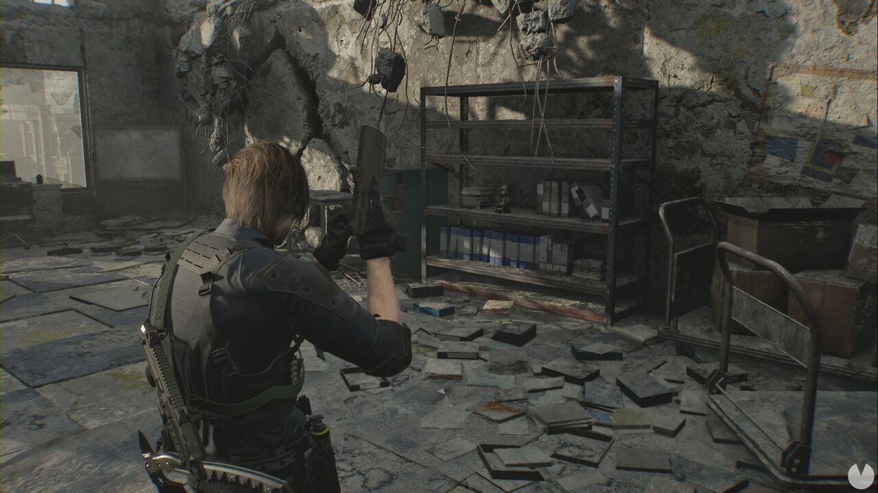 Resident Evil Requiem - East Raccoon City, Mr. Raccoon in the remains of an office on the upper floor of Willis Tower