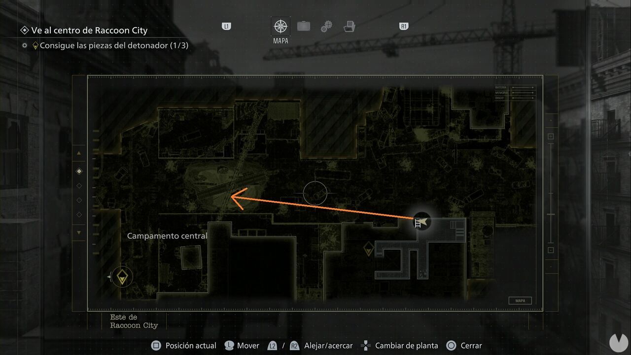 Resident Evil Requiem - East Raccoon City, reference image for finding the Mr. Raccoon on a vehicle on the highway above the Central Camp
