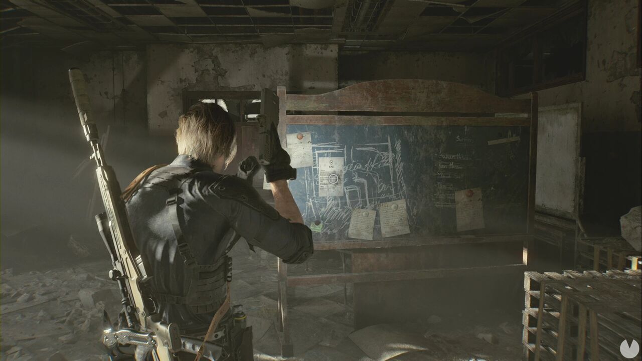 Resident Evil Requiem - R.P.D., whiteboard in the Operations Room containing the Record of Events file