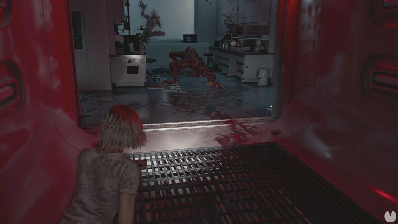 Resident Evil Requiem - ARK (II), Licker in the Sterilisation Room area, blocking the path to a safe