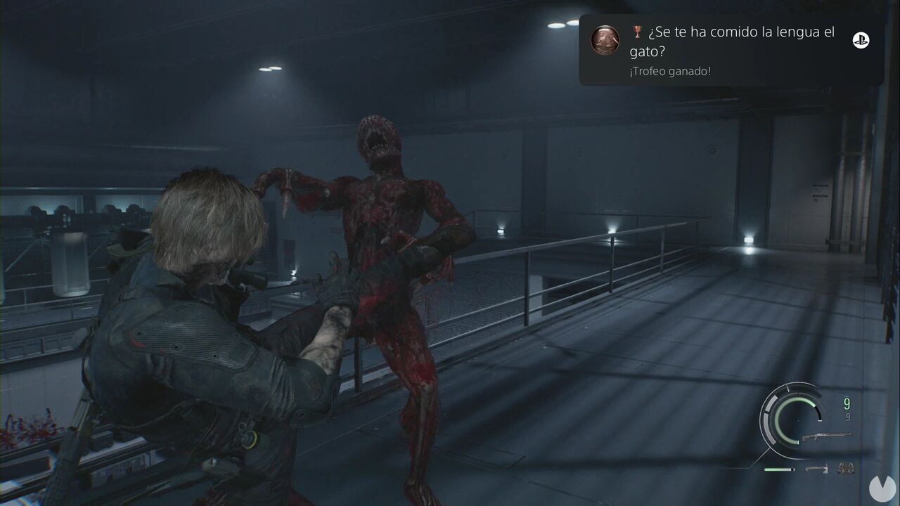 Resident Evil Requiem - ARK (III), notification for the Cat Got Your Tongue? trophy unlocked by Leon