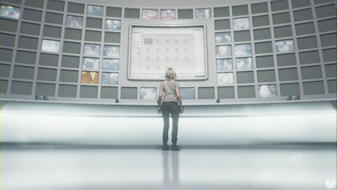 Resident Evil Requiem - ARK (III), Grace examines the screens in the Archives