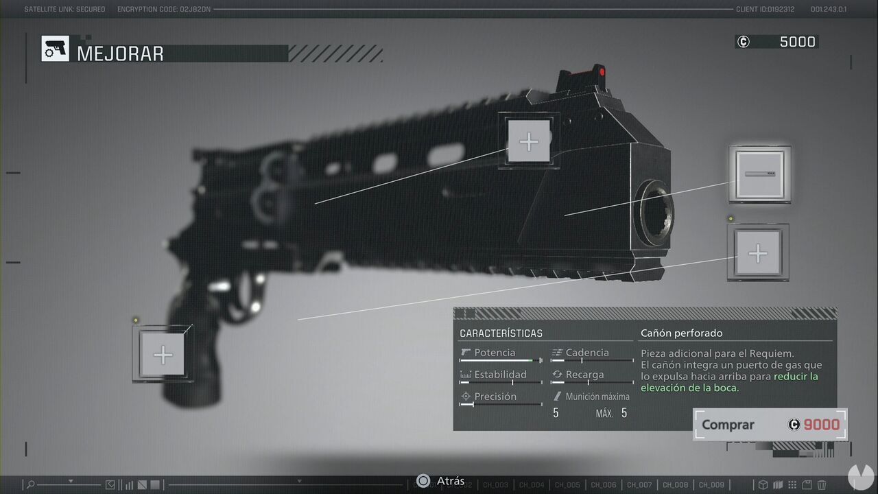Resident Evil Requiem - Weapon upgrade menu in the Supply Box