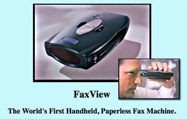 El �nico producto comercial lanzado con la tecnolog�a de Virtual Boy aparte de la consola: un lector de fax para proyect�rtelos directamente en la retina en negro y rojo.
