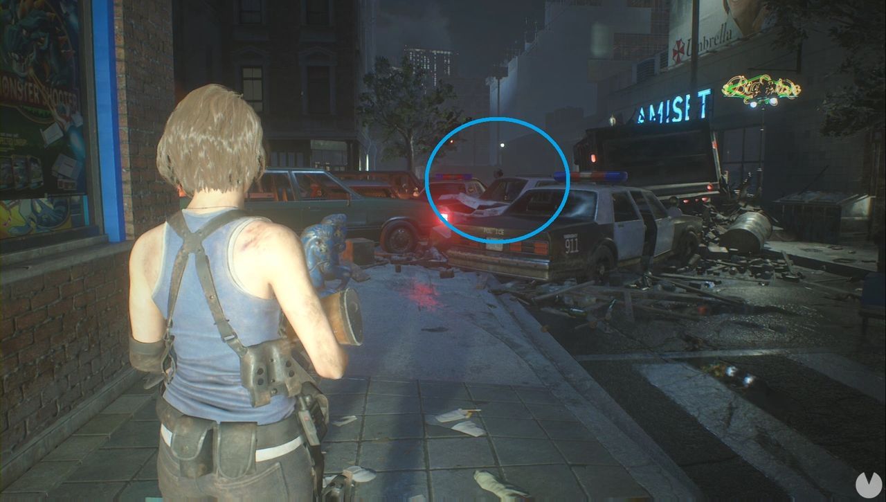 Resident Evil 3 Remake demo: zombie behind the police car