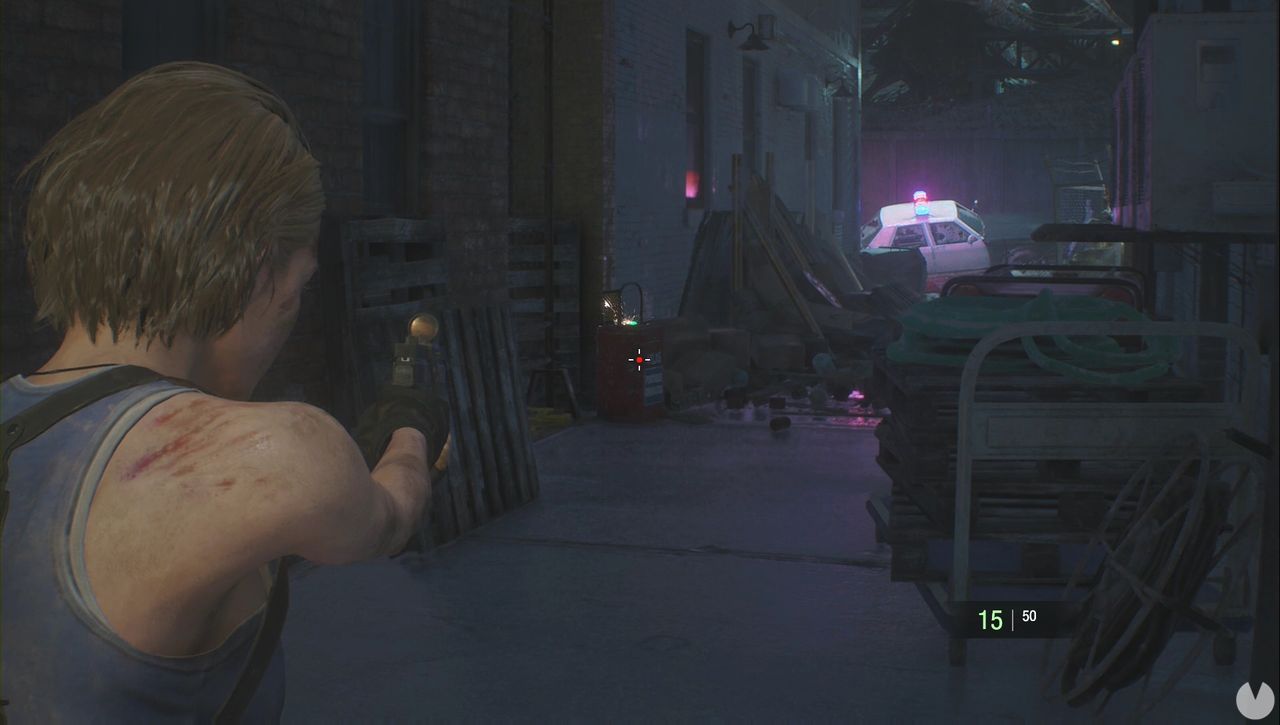 Resident Evil 3 Remake - Downtown: generator in the alley