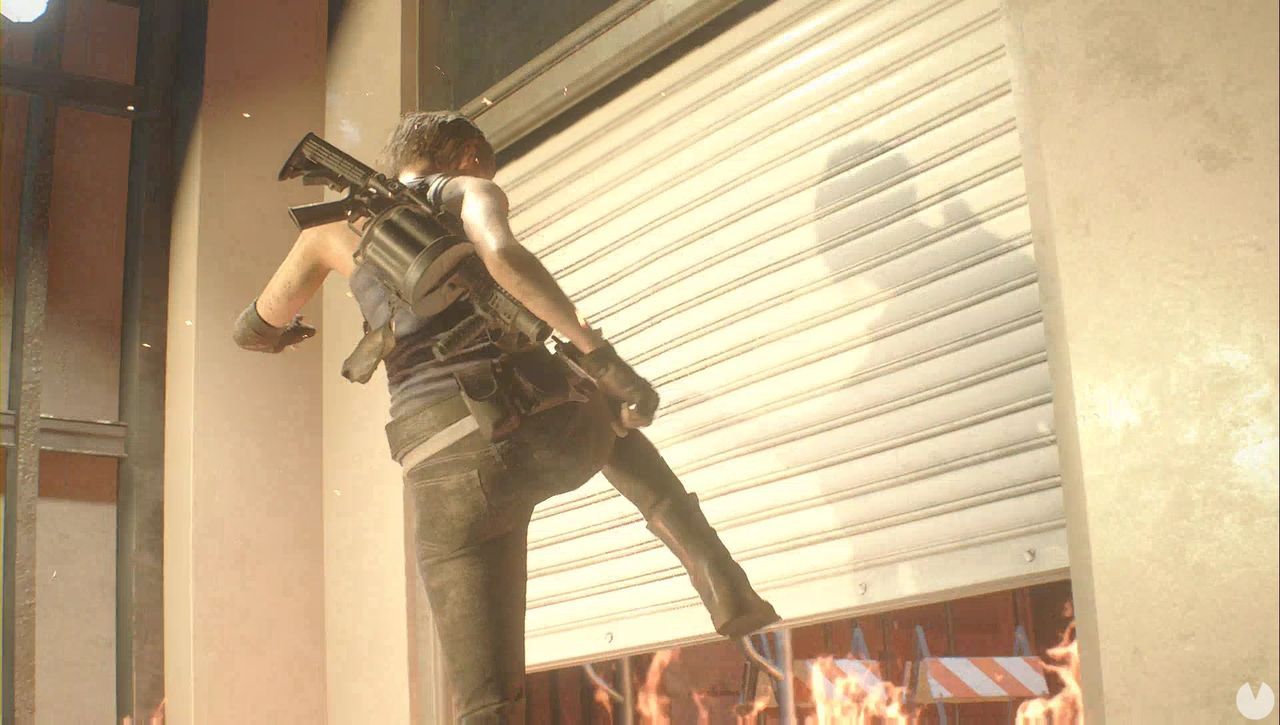 Resident Evil 3 Remake - Sewers and Demolition Site: Jill lowers the shutter