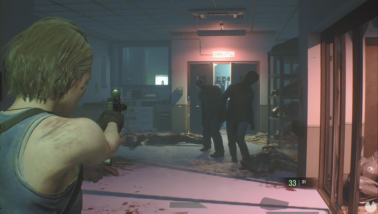Resident Evil 3 Remake - Hospital (Jill): zombies in the Emergency Entrance