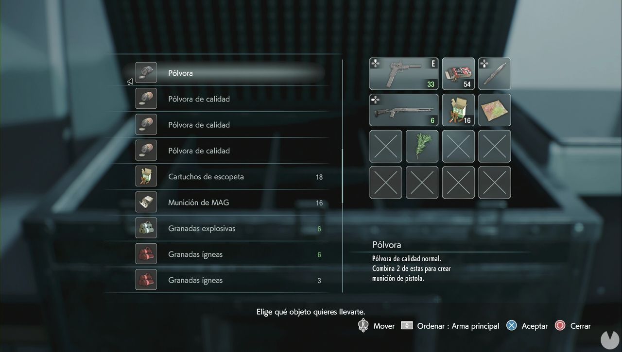 Resident Evil 3 Remake - NEST 2: item box filled with Gunpowder