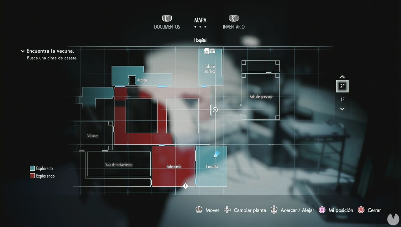 Resident Evil 3 Remake - Hospital (Carlos): Staff Room location on the map