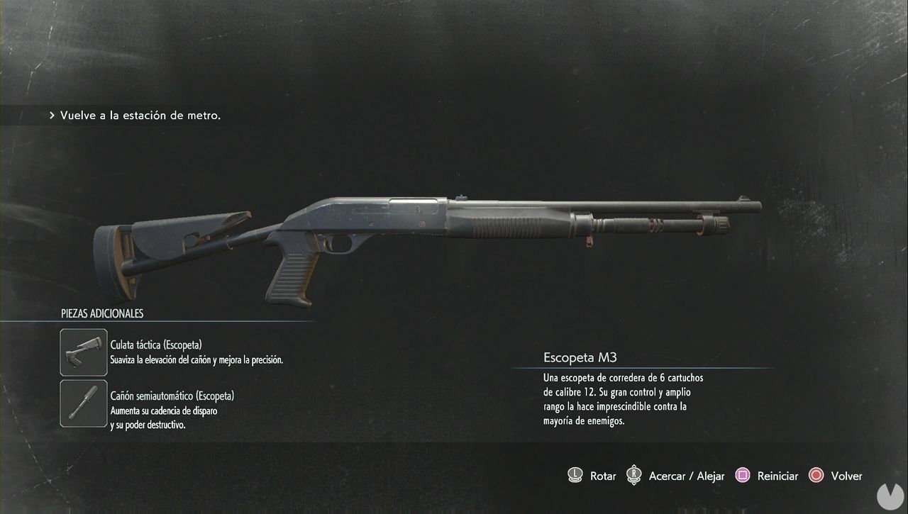 Resident Evil 3 Remake - Attachments: fully upgraded M3 Shotgun