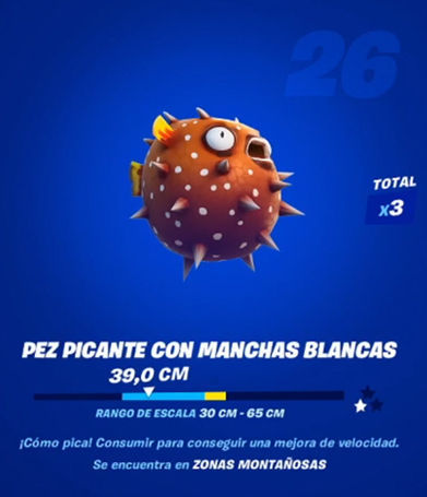 Fortnite - Pez picante con manchas blancas: datos y ubicación
