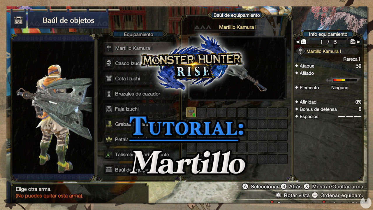 Martillo en Monster Hunter Rise: Tutorial y combos - Monster Hunter Rise