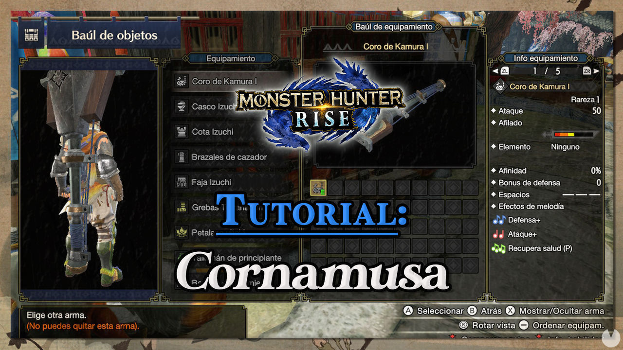 Cornamusa en Monster Hunter Rise: Tutorial, combos y efectos de meloda - Monster Hunter Rise