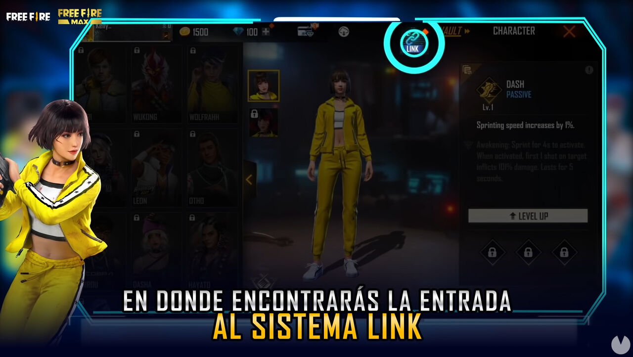 Free Fire - Link a character to unlock them for free