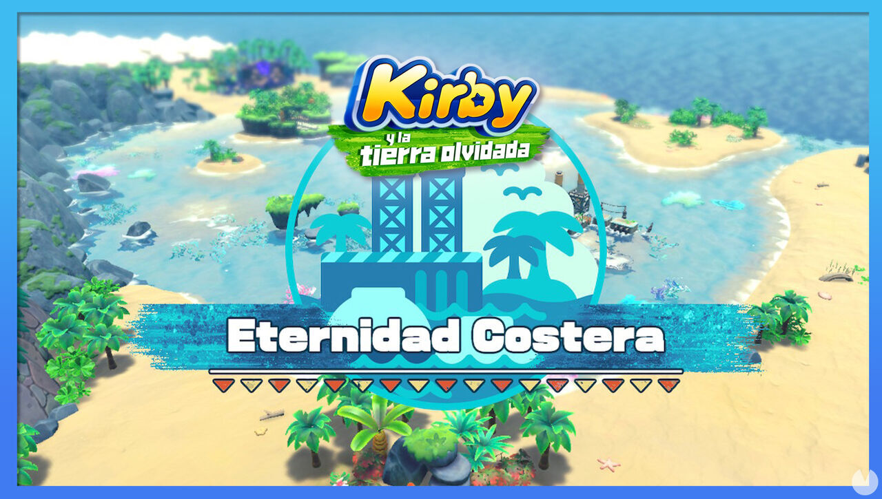 Eternidad Costera en Kirby y la tierra olvidada: Waddle Dees y fases - Kirby y la tierra olvidada