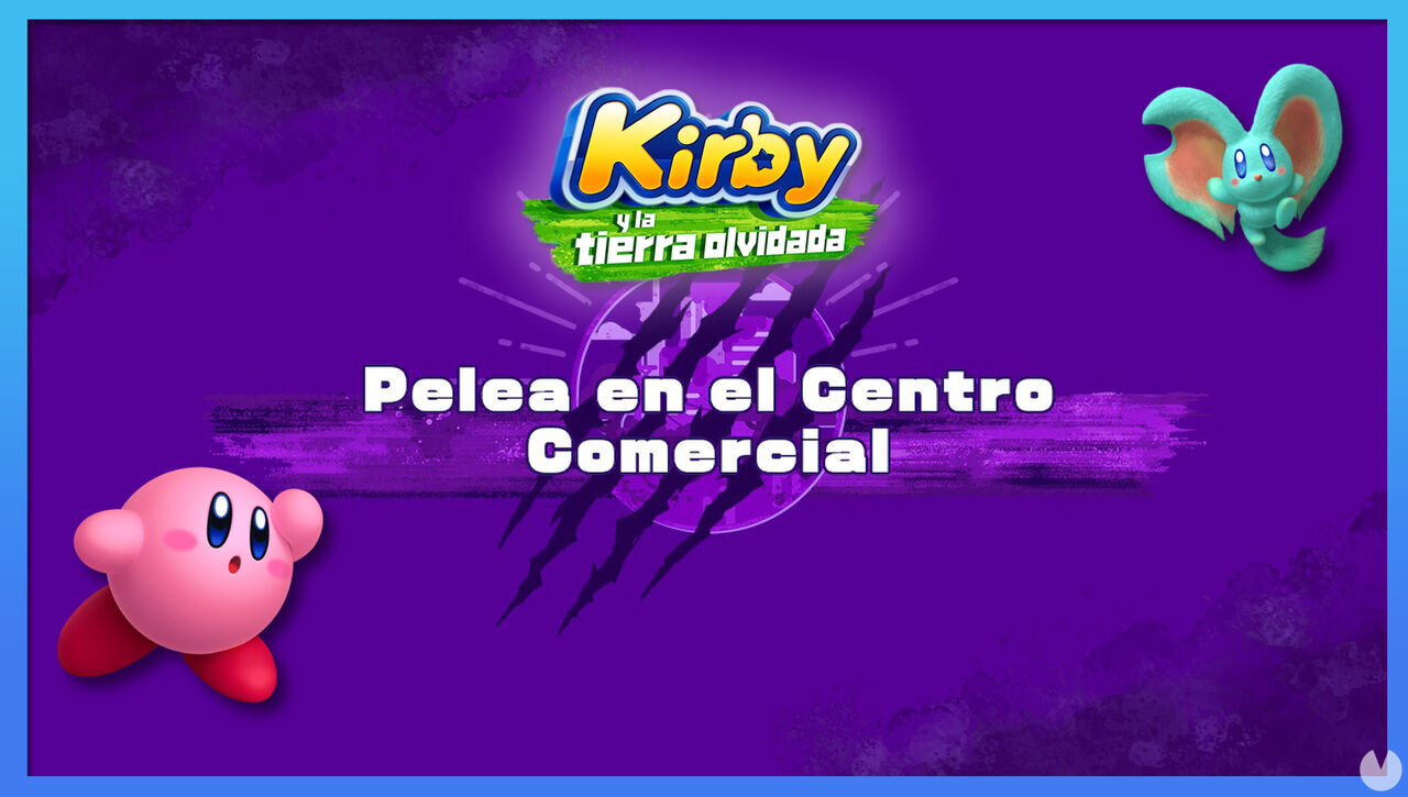 Pelea en el Centro Comercial en Kirby y la tierra olvidada: Waddle Dees y misiones - Kirby y la tierra olvidada