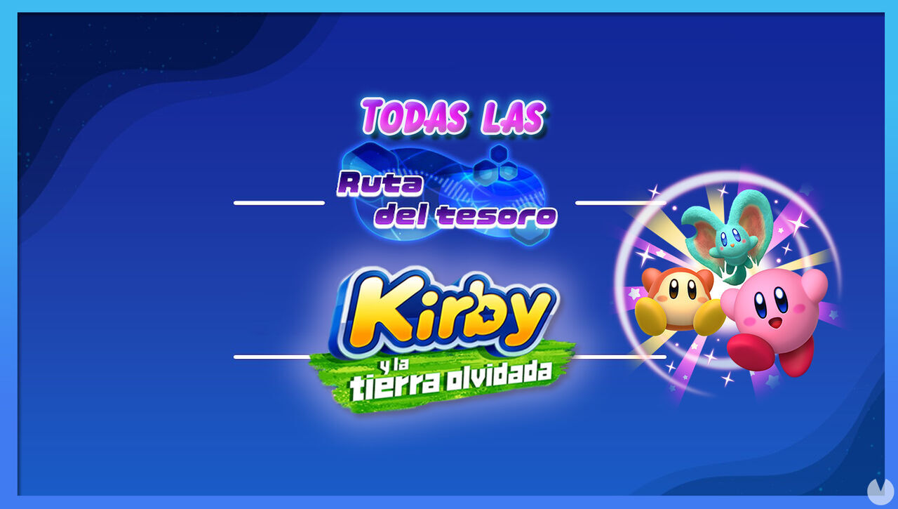 TODAS las rutas del tesoro en Kirby y la tierra olvidada - Kirby y la tierra olvidada