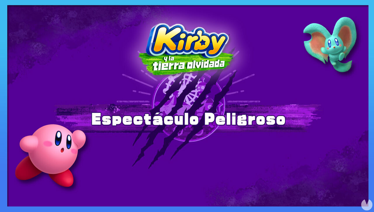 Espectculo Peligroso en Kirby y la tierra olvidada: Waddle Dees y misiones - Kirby y la tierra olvidada