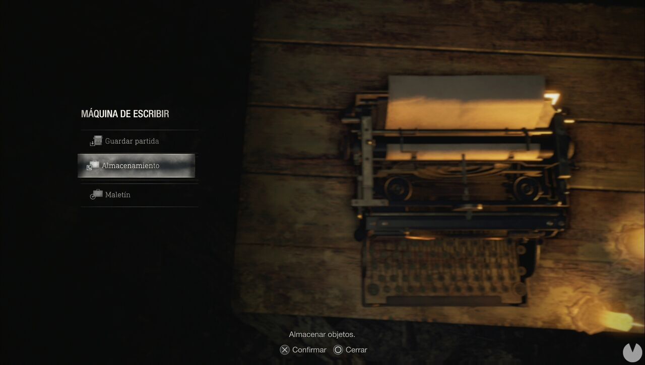 Resident Evil 4 Remake - Chapter 1: typewriter menu