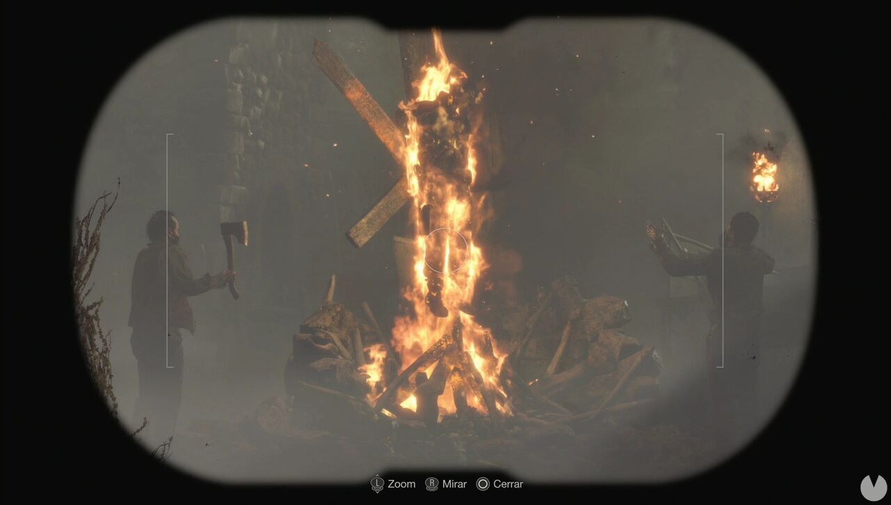 Resident Evil 4 Remake - Chapter 1: villagers burn the police officer