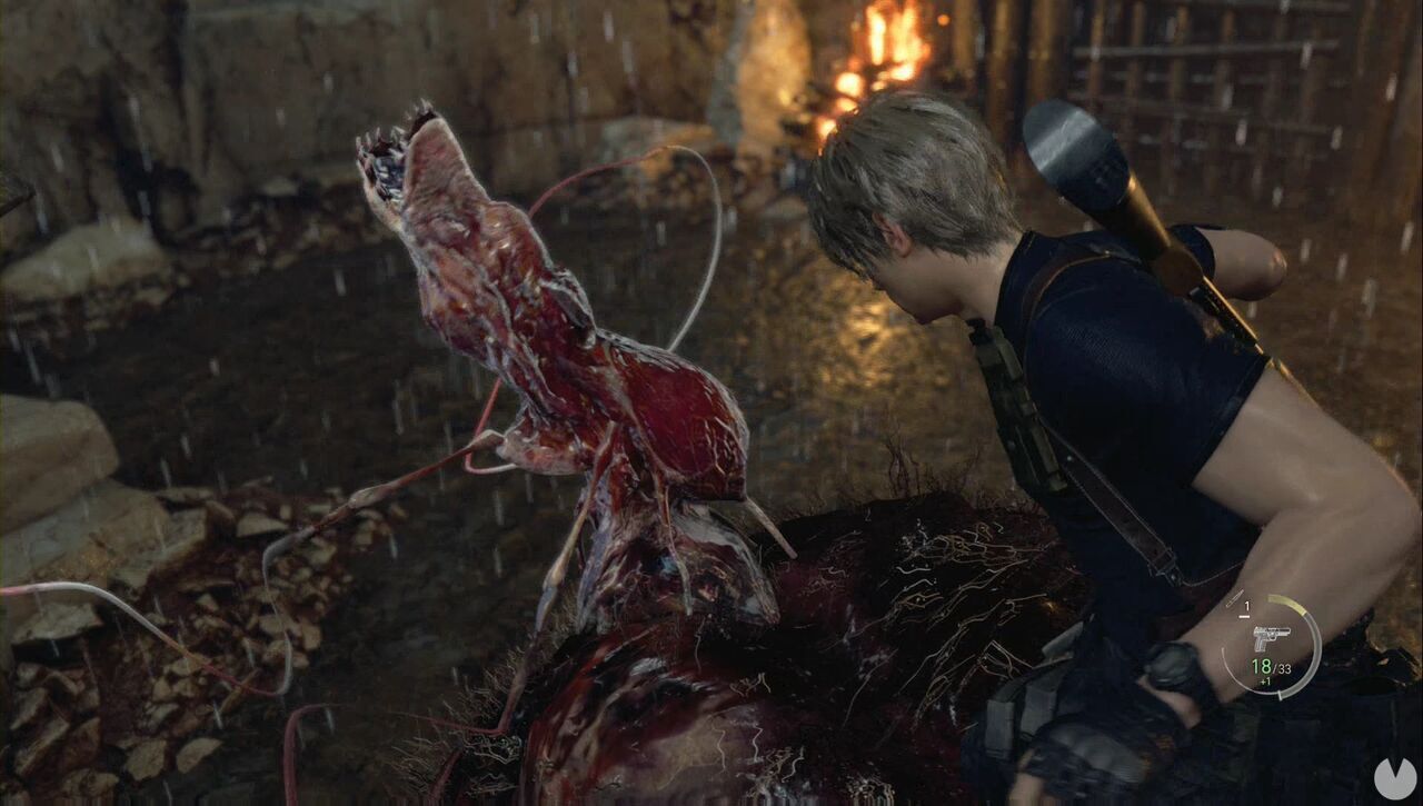 Resident Evil 4 Remake - Chapter 4: Leon stabs El Gigante